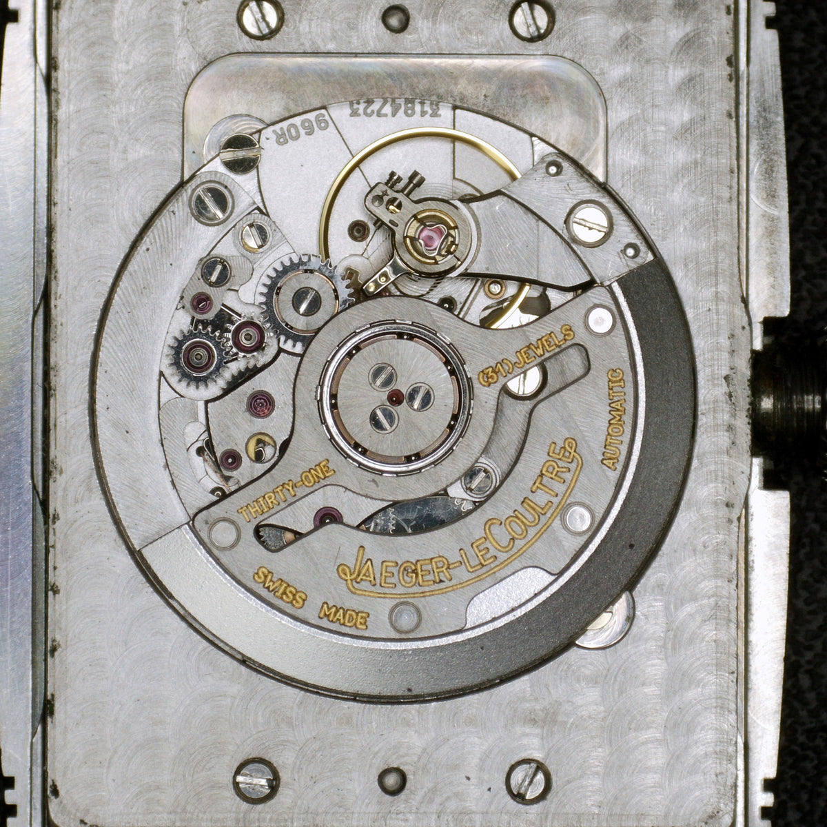 Jaeger LeCoultre Reverso Gran'Sport Automatic White Dial 2005 – Uhrwerk mit Rotor und Gravur