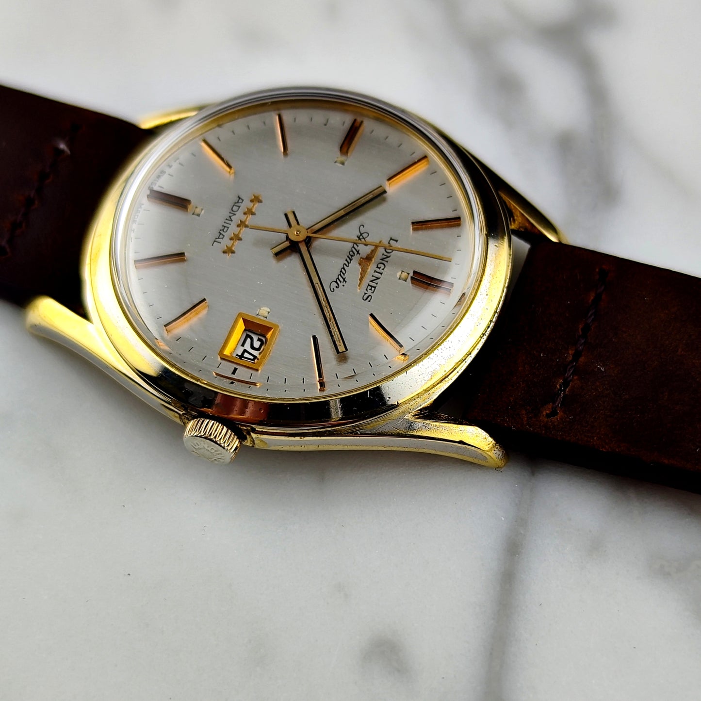 LONGINES Admiral Automatic Gold White Dial 1968 Serviced 06/2026 [REF. 8336]