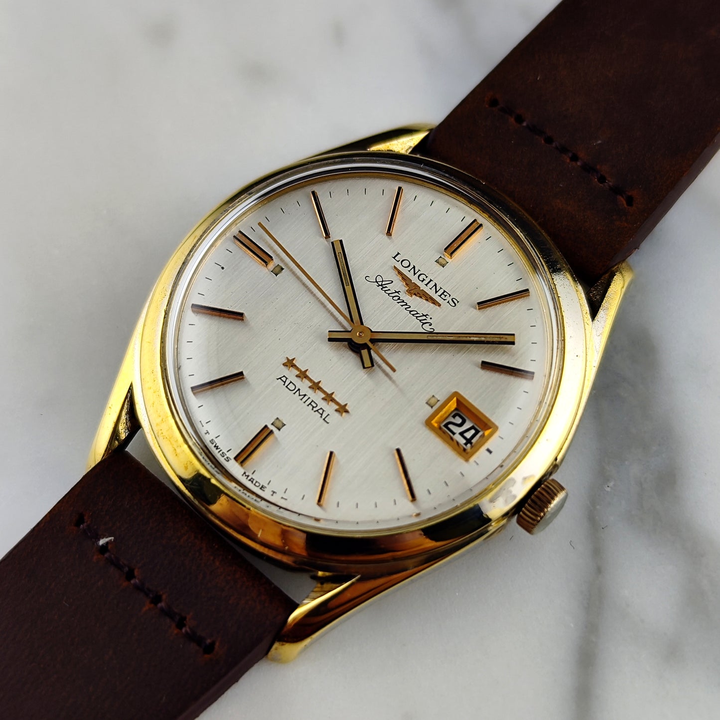 LONGINES Admiral Automatic Gold White Dial 1968 Serviced 06/2026 [REF. 8336]