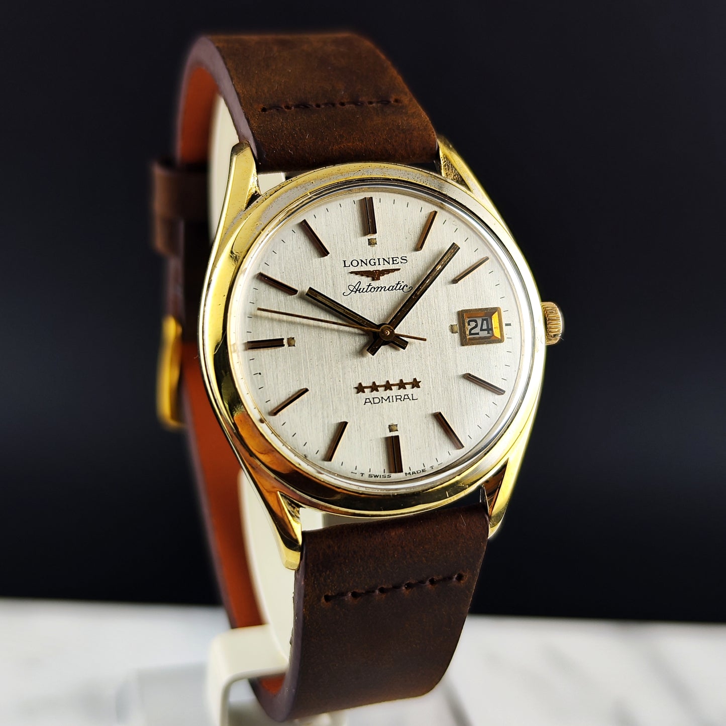 LONGINES Admiral Automatic Gold White Dial 1968 Serviced 06/2026 [REF. 8336]