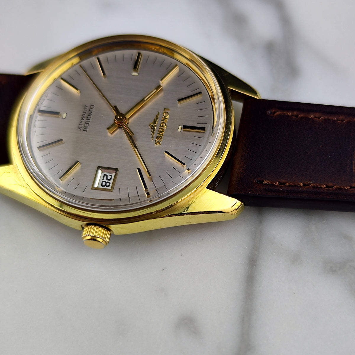 Longines Conquest Automatic Gold 1969 White Dial – Bild 11
