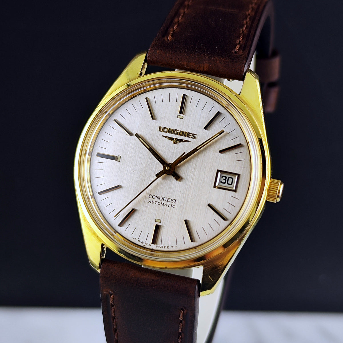 Longines Conquest Automatic Gold 1969 White Dial – Bild 3
