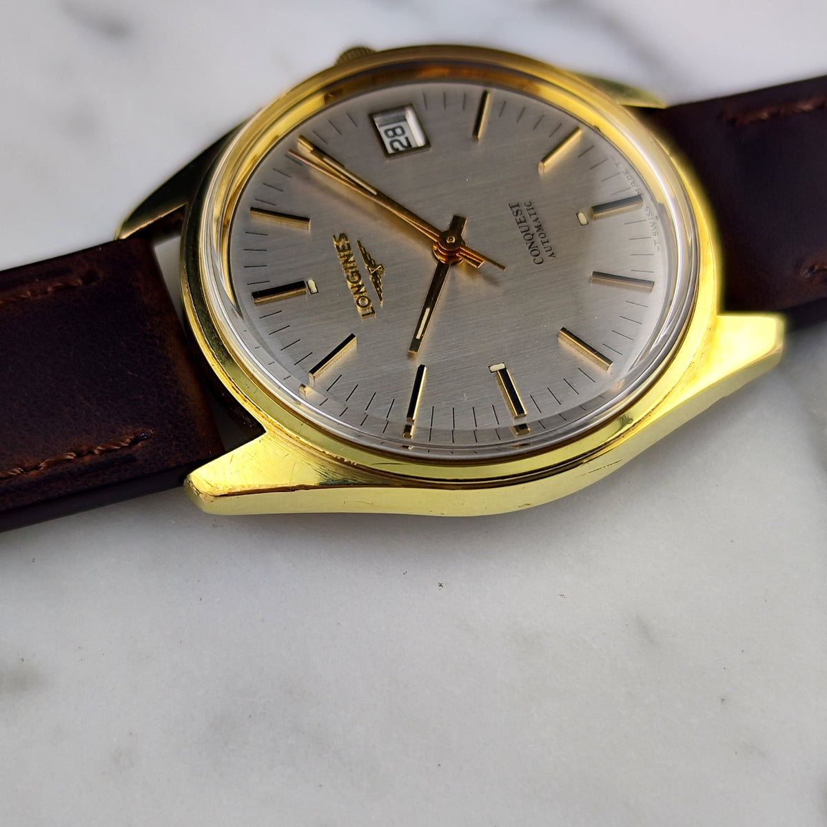 Longines Conquest Automatic Gold 1969 White Dial – Bild 8