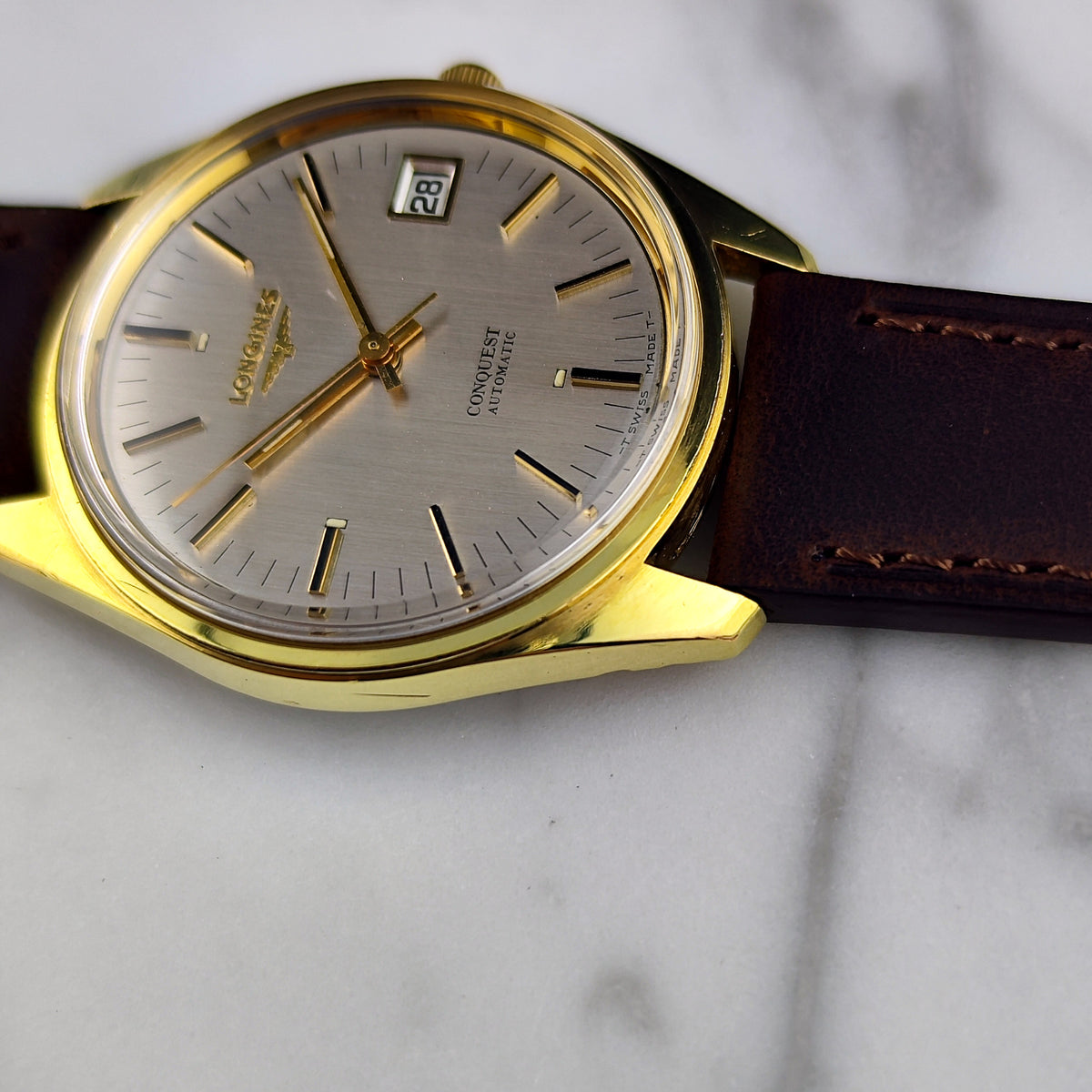 Longines Conquest Automatic Gold 1969 White Dial – Bild 9