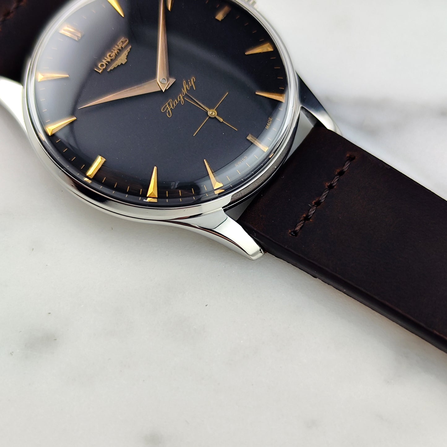 LONGINES Flagship Rare Black Dial Gold Hands 1958 [REF. 2465]