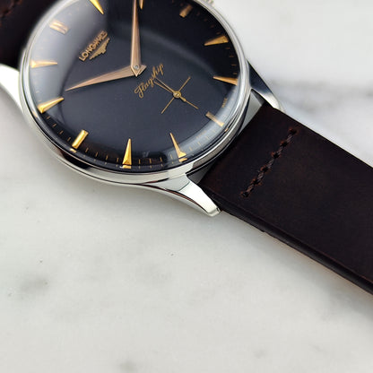 LONGINES Flagship Rare Black Dial Gold Hands 1958 [REF. 2465]