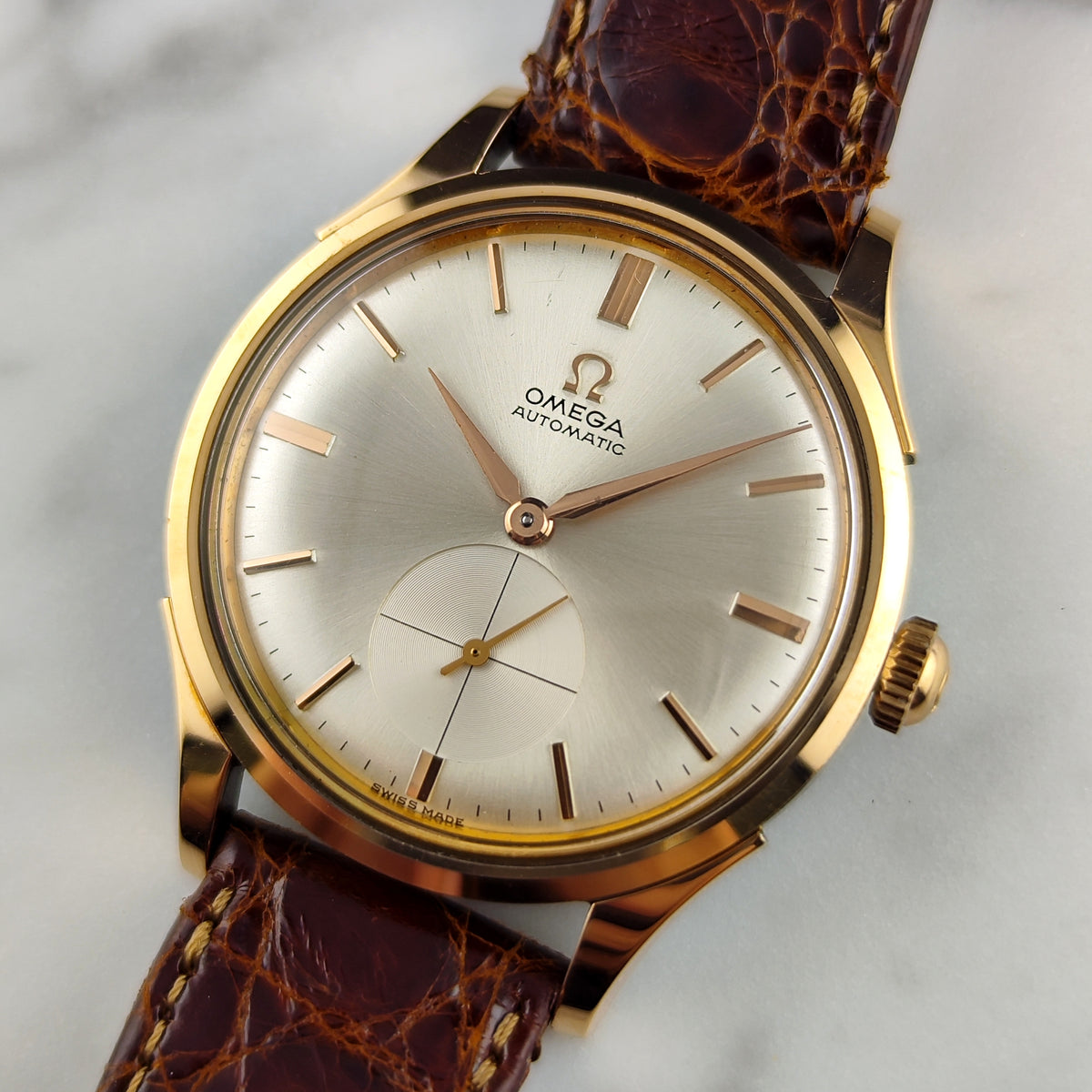 Omega Classic Automatic Rosegold White Dial (1 of 1) Like New 1950 Serviced 09/2026 [REF. 2638]