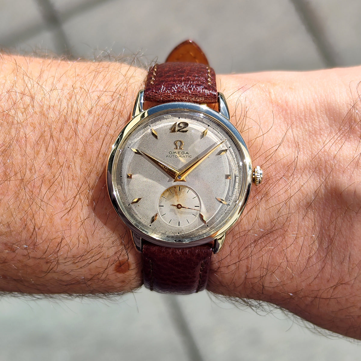 Omega Classic Automatic 14ct Gold Filled White Dial 1950 Serviced 09/2026 [REF. F6212]