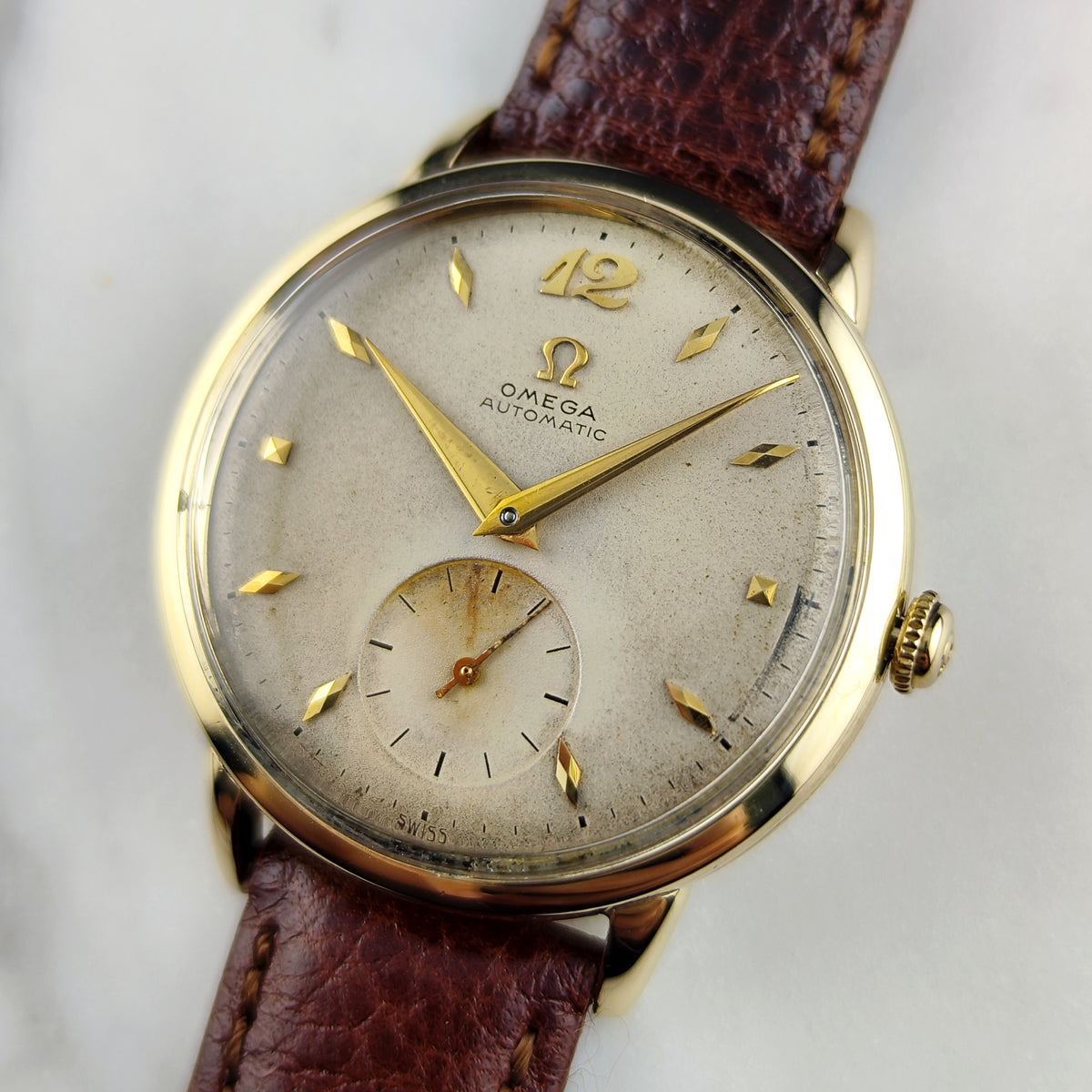 Omega Classic Automatic 14ct Gold Filled White Dial 1950 Serviced 09/2026 [REF. F6212]