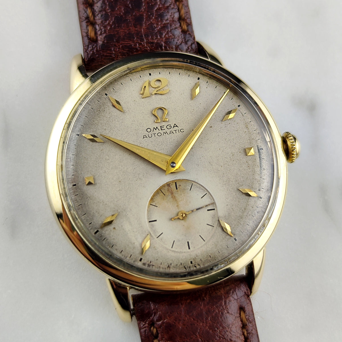 Omega Classic Automatic 14ct Gold Filled White Dial 1950 Serviced 09/2026 [REF. F6212]