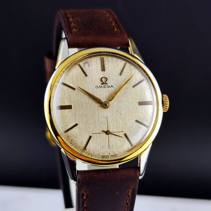 Omega Classic Gold White Dial 1960 – Vorderansicht mit Zifferblatt