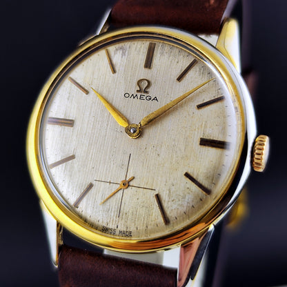 Omega Classic Gold White Dial 1960 – Vorderansicht mit Zifferblatt