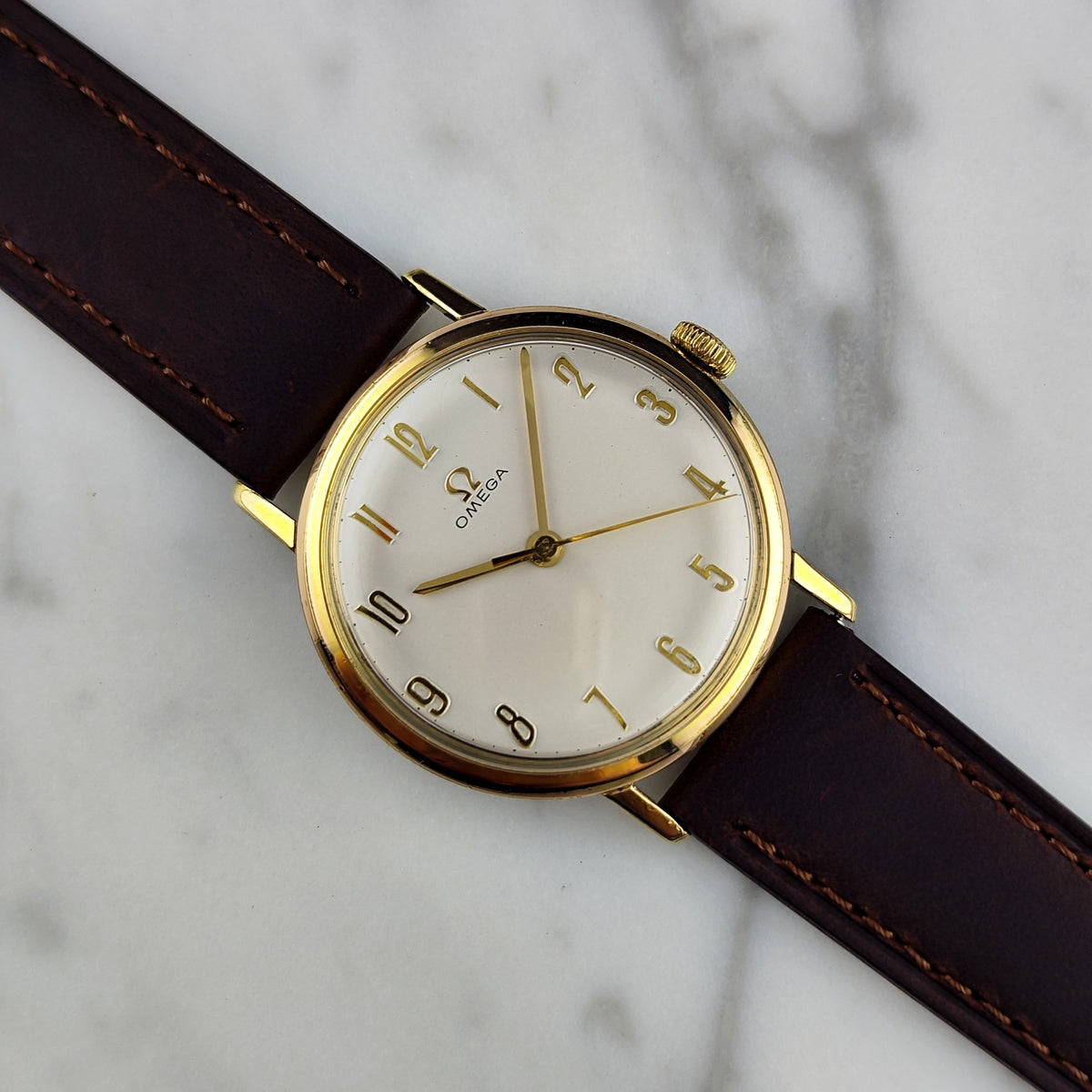 Omega Classic Gold White Numbers Dial 1963 Serviced 10/2026 – Bild 1