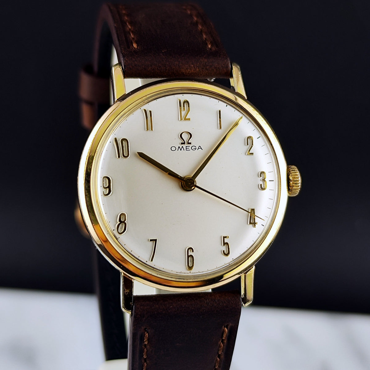 Omega Classic Gold White Numbers Dial 1963 Serviced 10/2026 – Bild 4