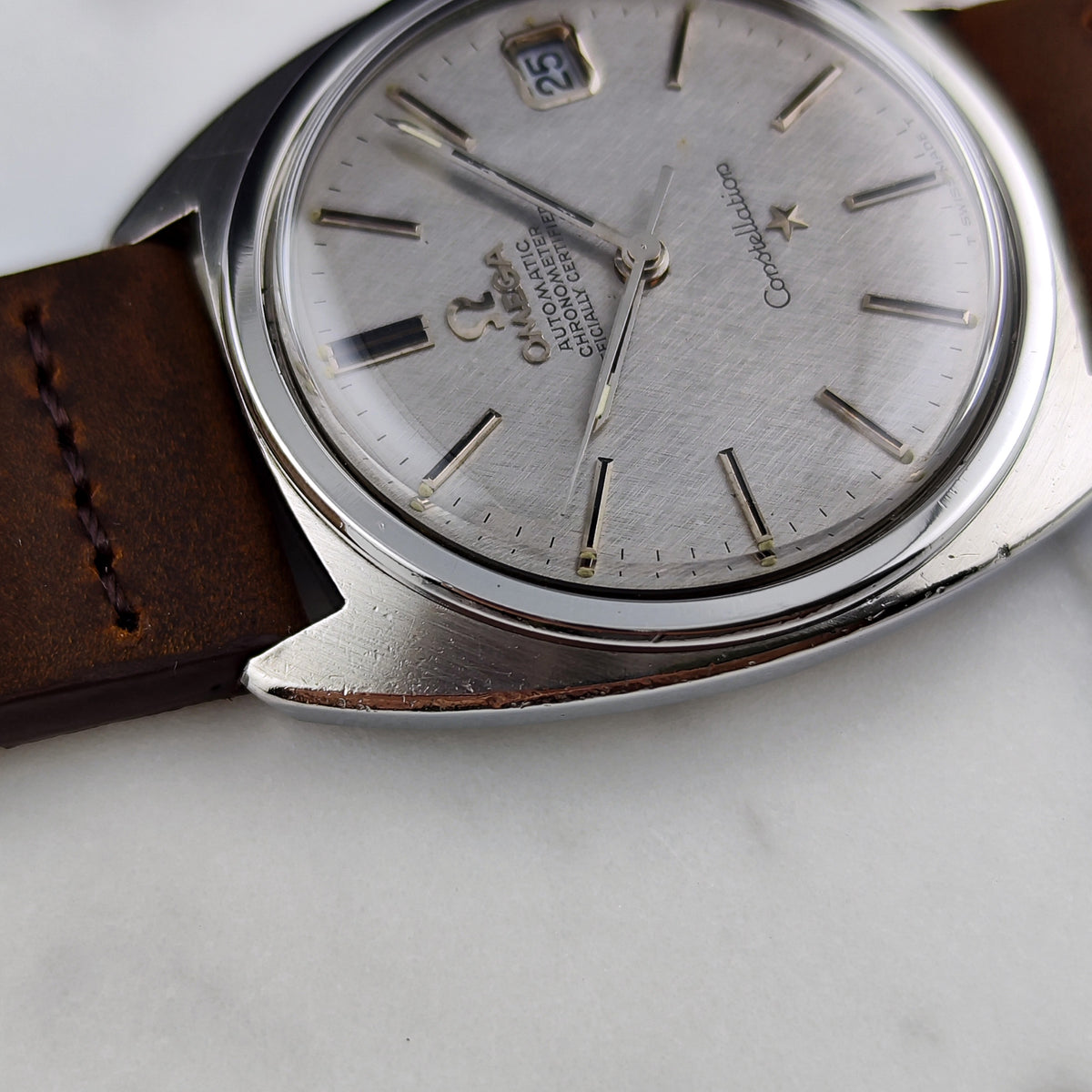 Omega Constellation Automatic Date C-Shape Linen Dial 1968 – Bild 12