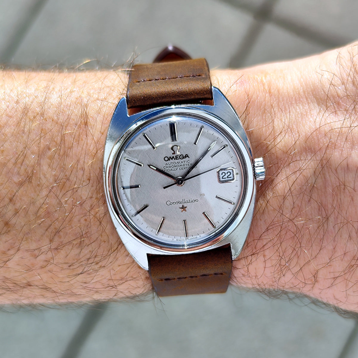 Omega Constellation Automatic Date C-Shape Linen Dial 1968 – Bild 2