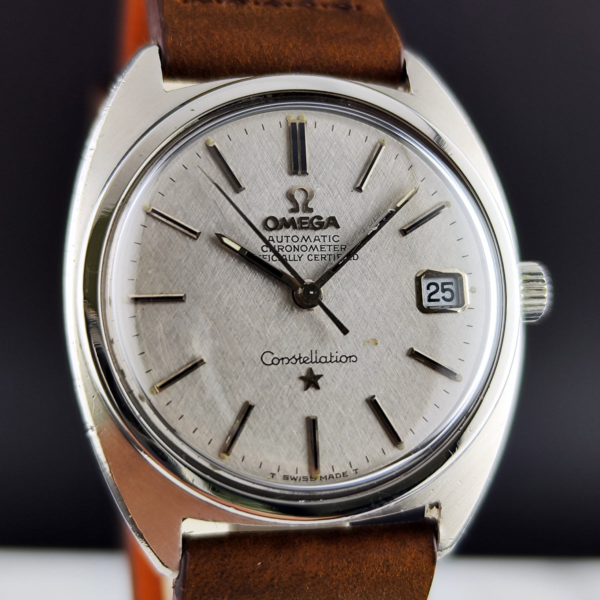 Omega Constellation Automatic Date C-Shape Linen Dial 1968 – Bild 4