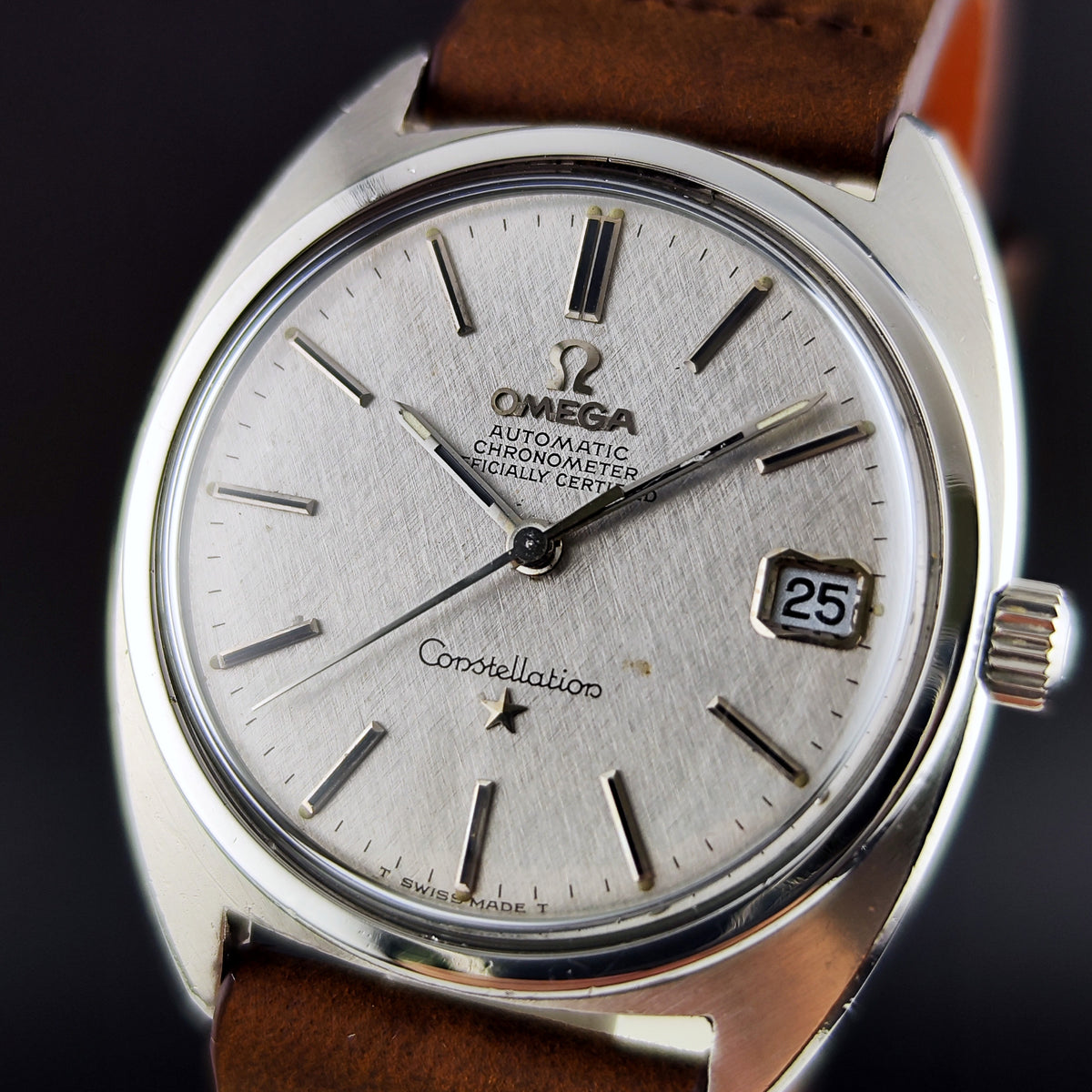 Omega Constellation Automatic Date C-Shape Linen Dial 1968 – Bild 5