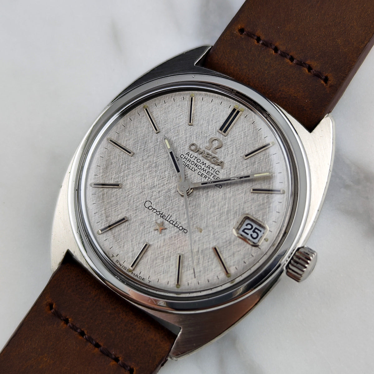 Omega Constellation Automatic Date C-Shape Linen Dial 1968 – Bild 8