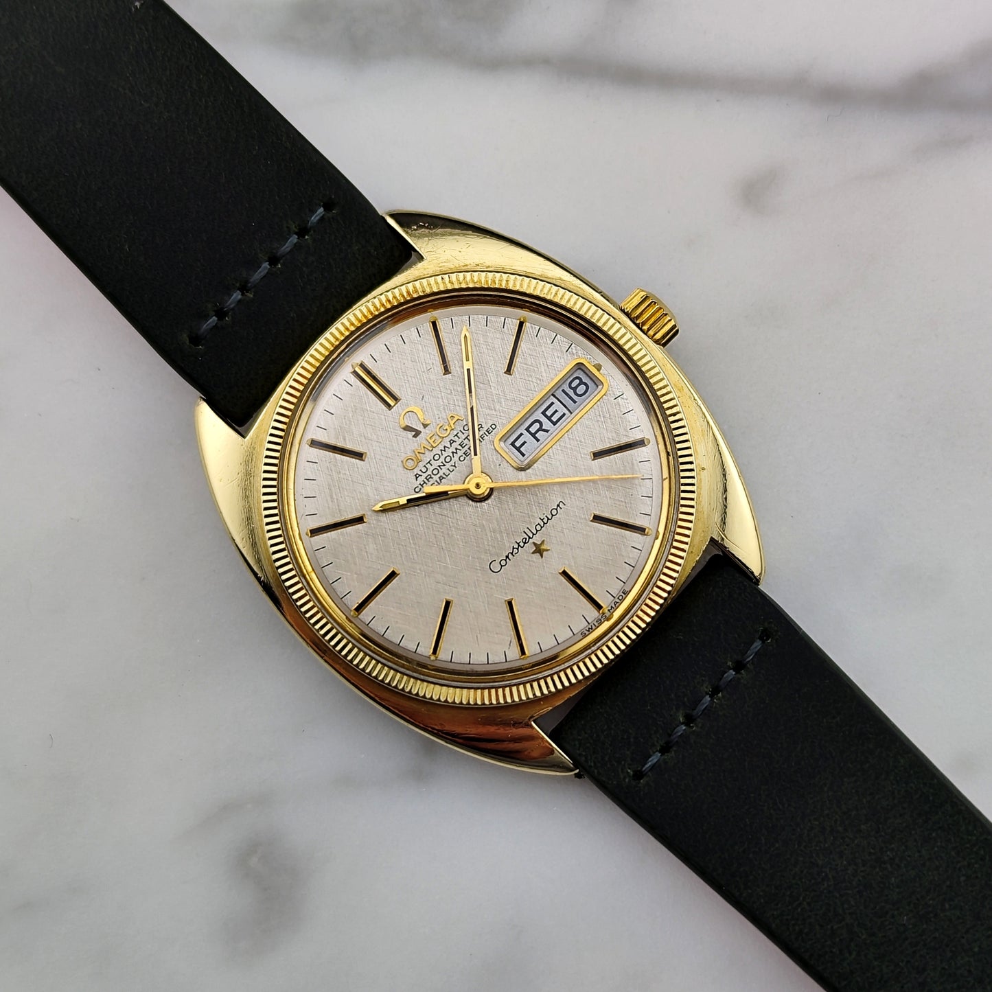 OMEGA Constellation C-Shape Gold White Dial German Day-Date 1970 [REF. 168.029]