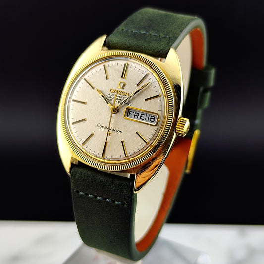 OMEGA Constellation C-Shape Gold White Dial German Day-Date 1970 [REF. 168.029]