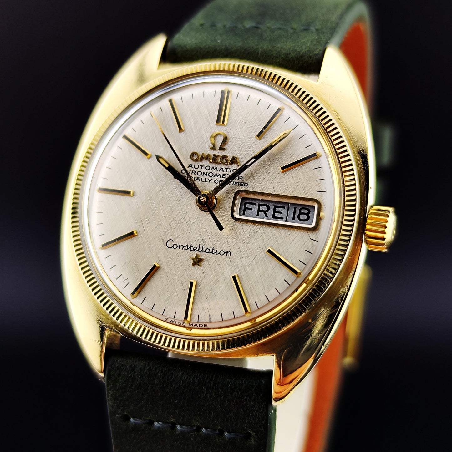 OMEGA Constellation C-Shape Gold White Dial German Day-Date 1970 [REF. 168.029]