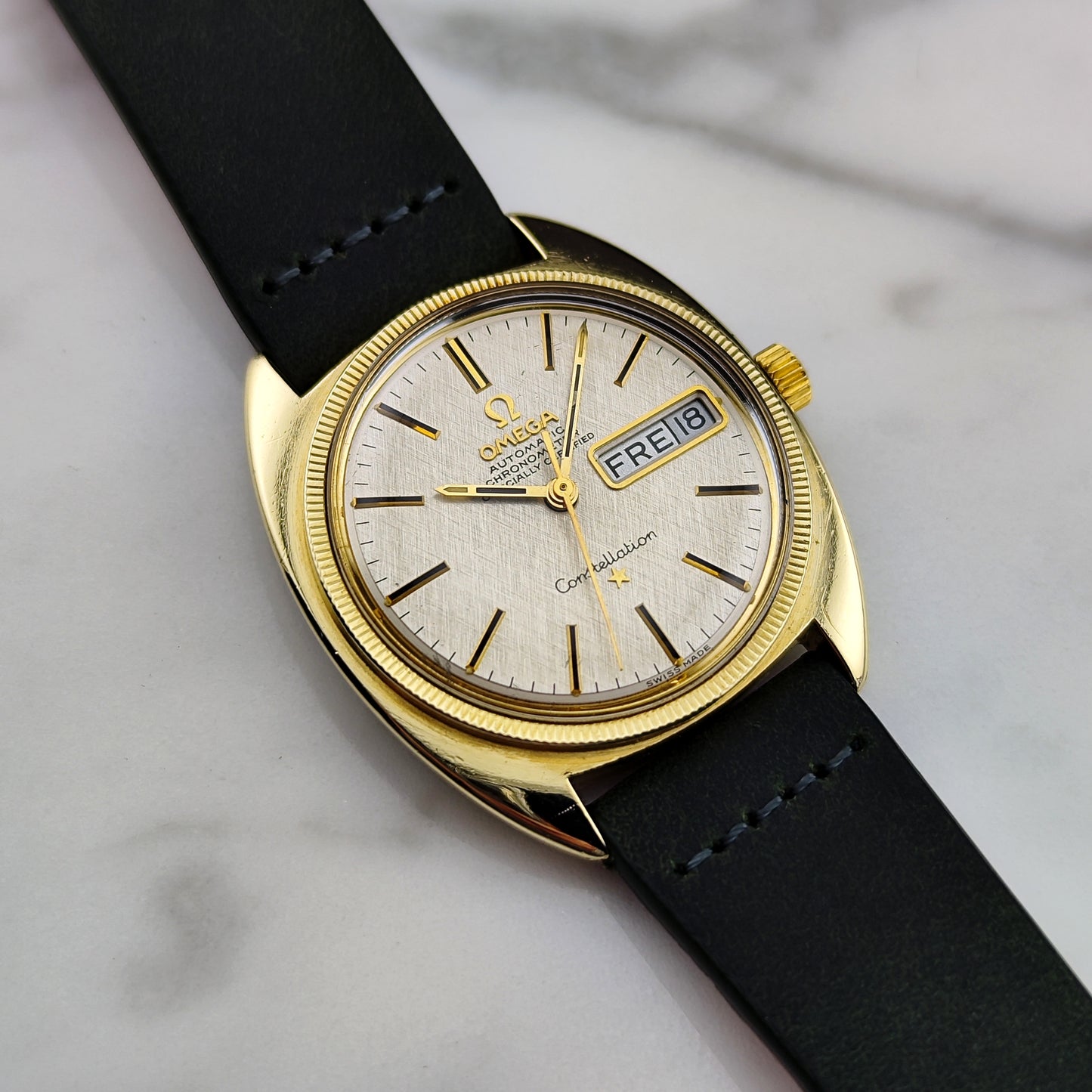 OMEGA Constellation C-Shape Gold White Dial German Day-Date 1970 [REF. 168.029]