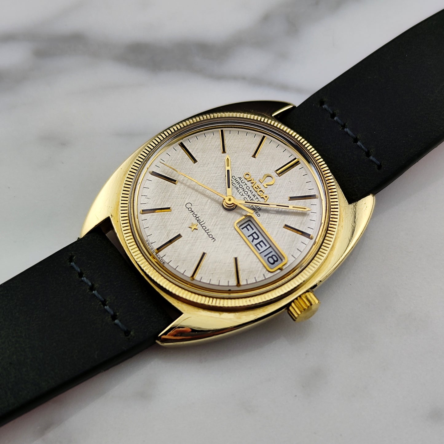 OMEGA Constellation C-Shape Gold White Dial German Day-Date 1970 [REF. 168.029]