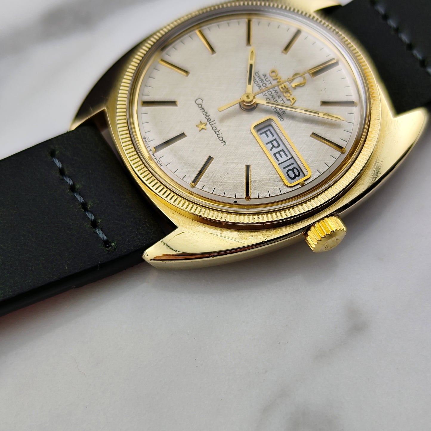 OMEGA Constellation C-Shape Gold White Dial German Day-Date 1970 [REF. 168.029]