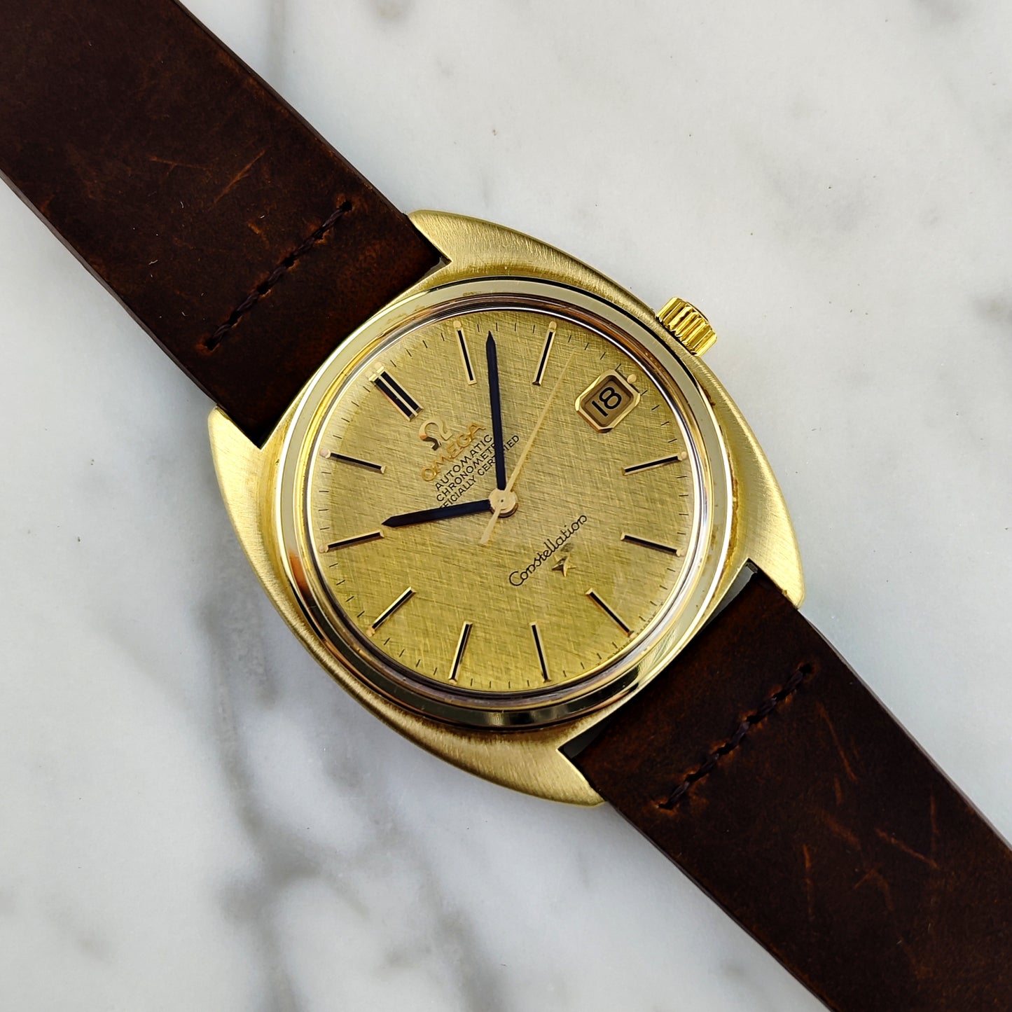 OMEGA Constellation C-Shape Gold Linen Dial 1970 [REF. 168.017]