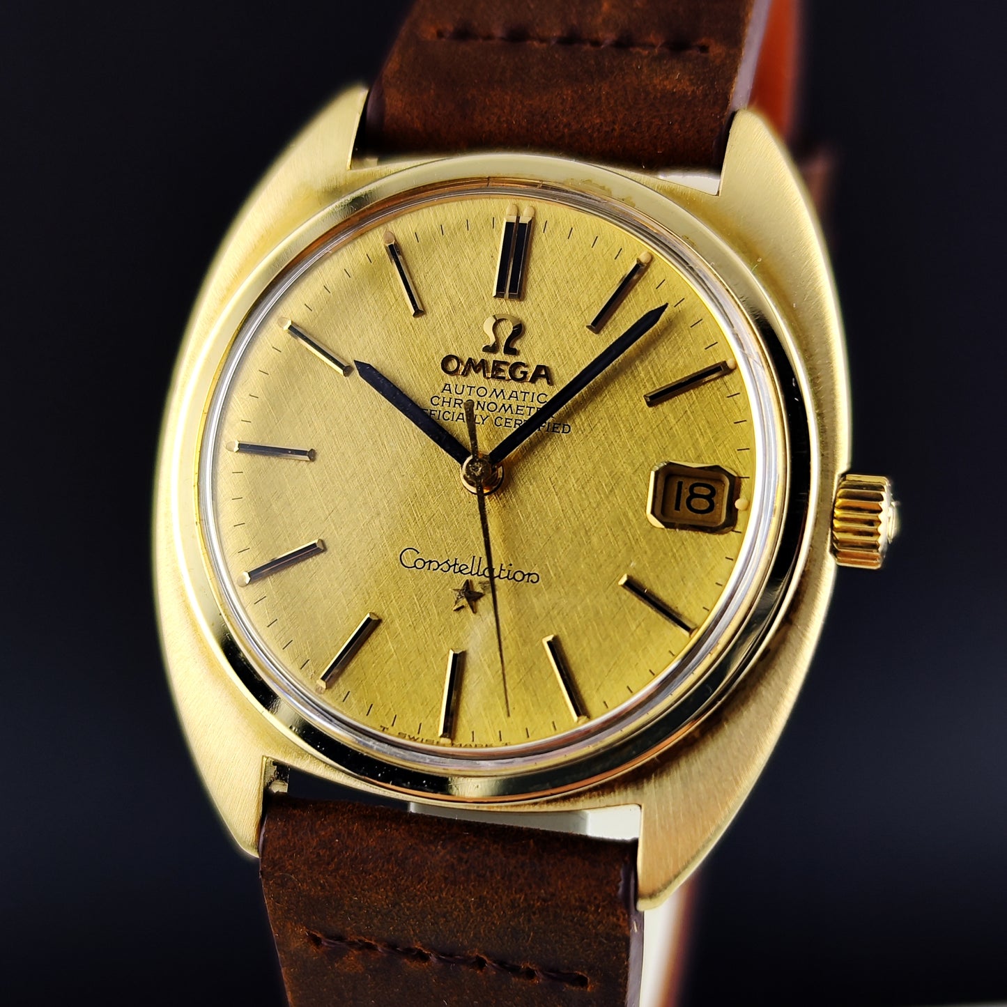 OMEGA Constellation C-Shape Gold Linen Dial 1970 [REF. 168.017]