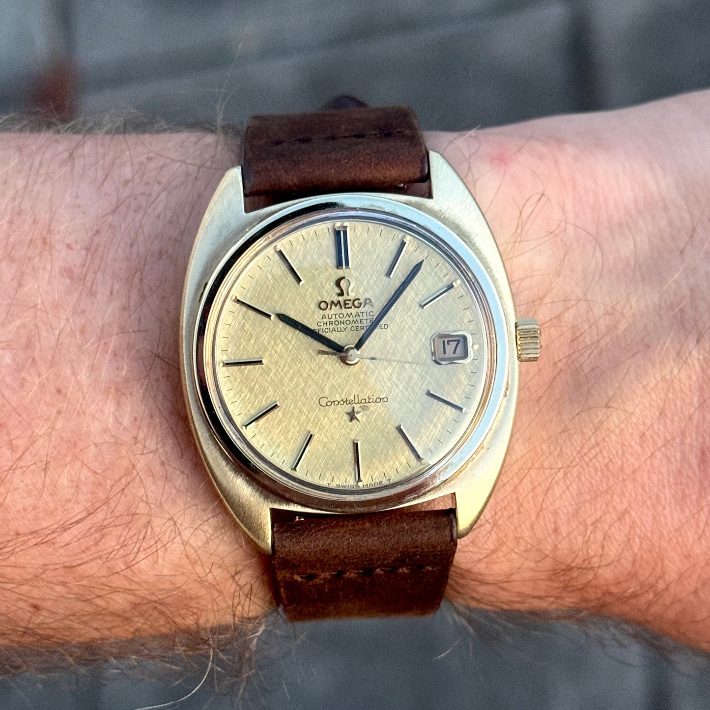 OMEGA Constellation C-Shape Gold Linen Dial 1970 [REF. 168.017]