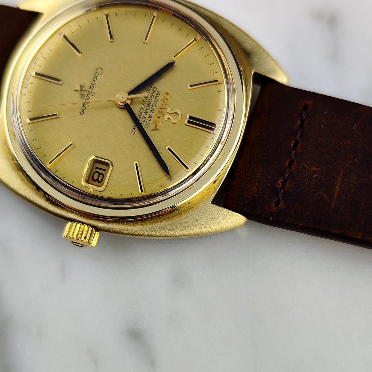OMEGA Constellation C-Shape Gold Linen Dial 1970 [REF. 168.017]