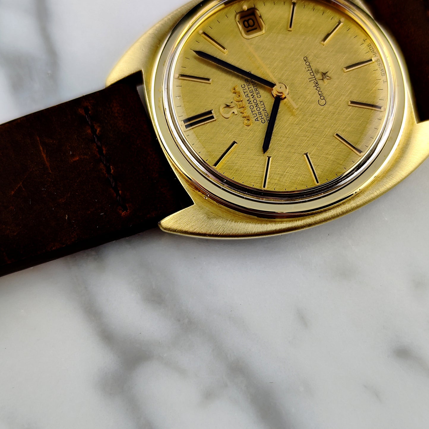OMEGA Constellation C-Shape Gold Linen Dial 1970 [REF. 168.017]