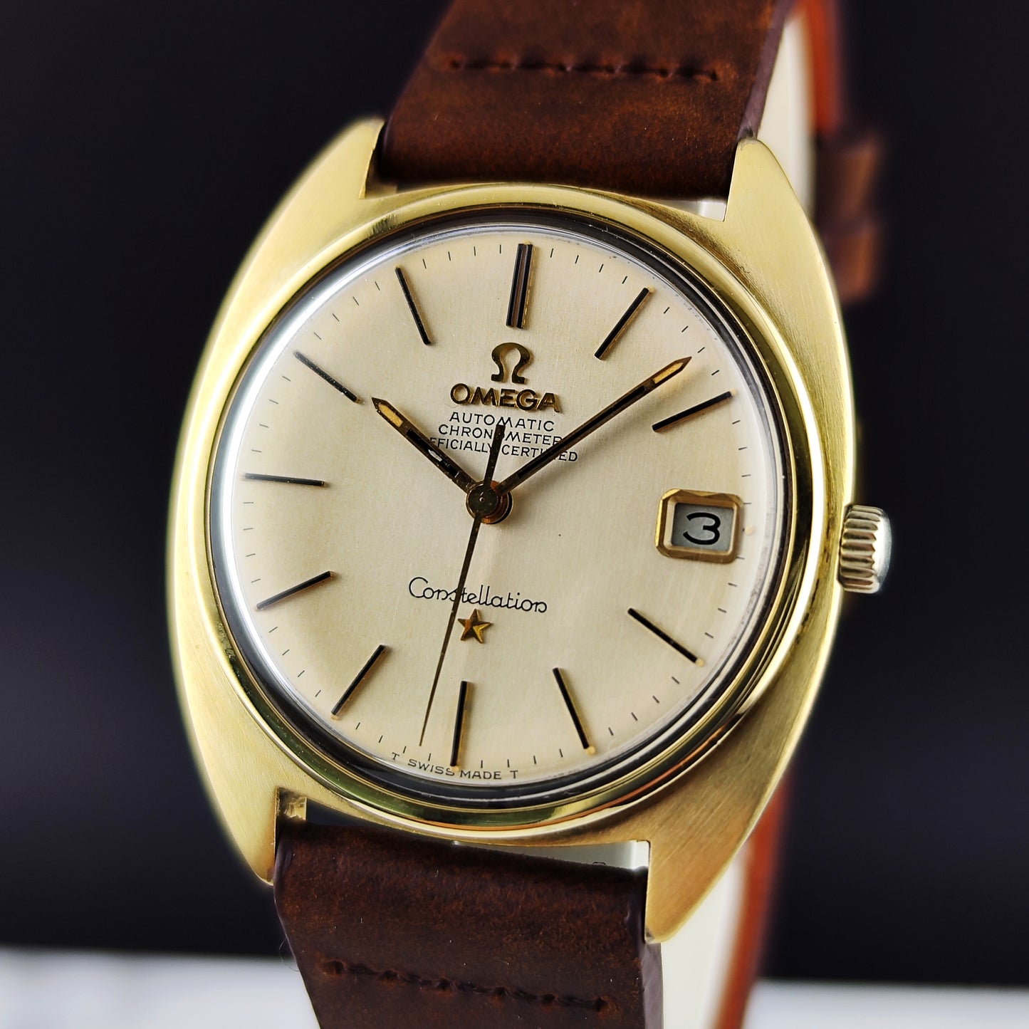 Omega Constellation C-Shape Gold White Dial 1966 [REF. 168.017]
