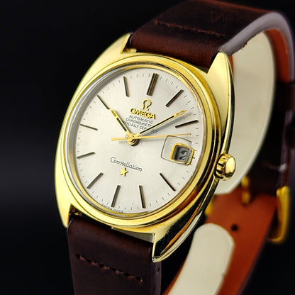 OMEGA Constellation C-Shape Gold White Dial 1968 Original Crystal [REF. 168.017]