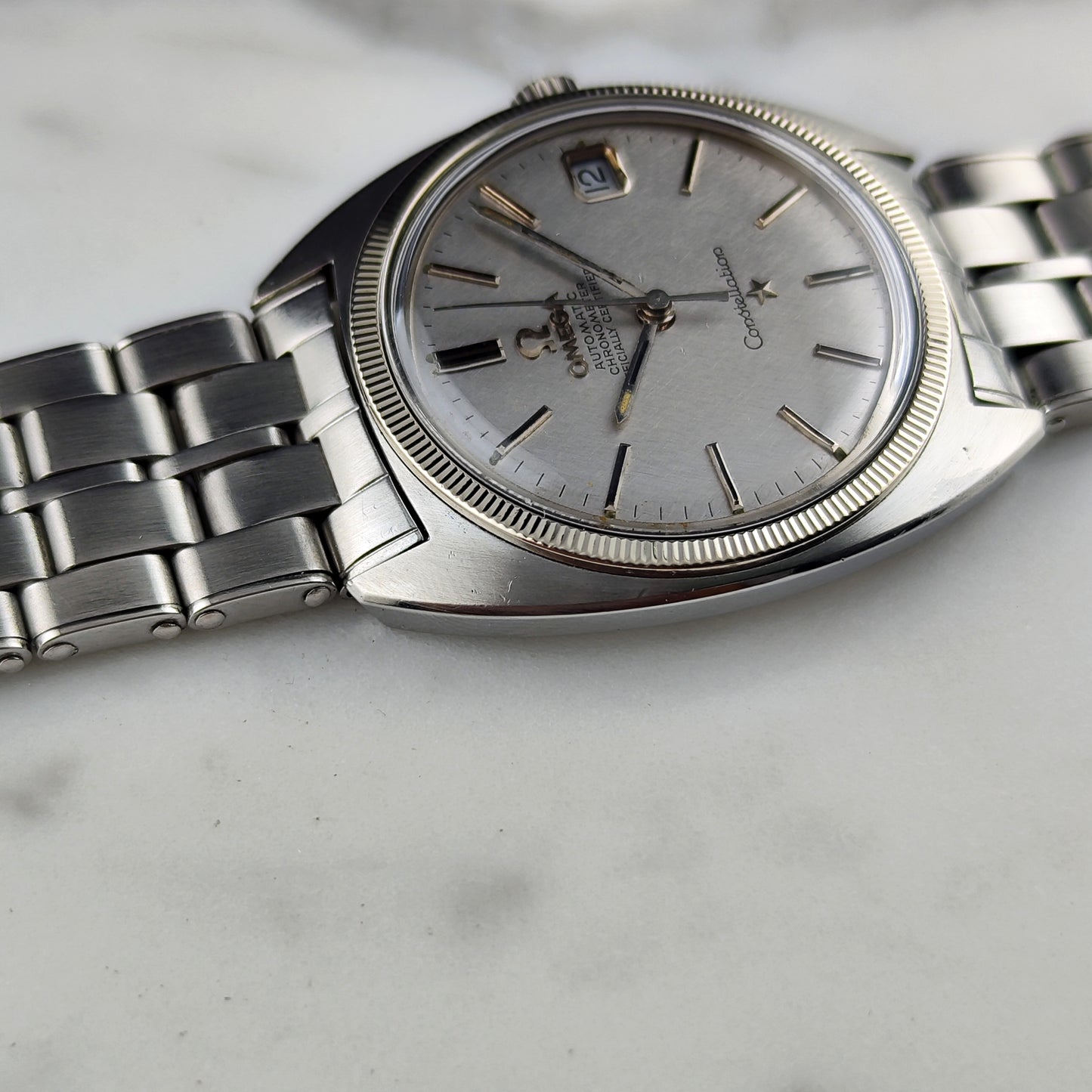 Omega Constellation C-Shape Linen Dial 18ct Bezel 1968 [REF. 168.027]