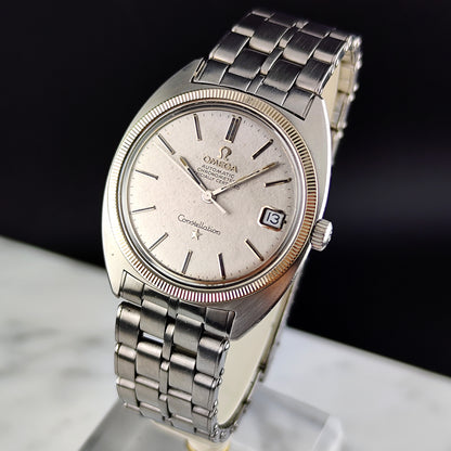 Omega Constellation C-Shape Linen Dial 18ct Bezel 1968 [REF. 168.027]