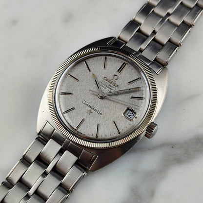 Omega Constellation C-Shape Linen Dial 18ct Bezel 1968 [REF. 168.027]