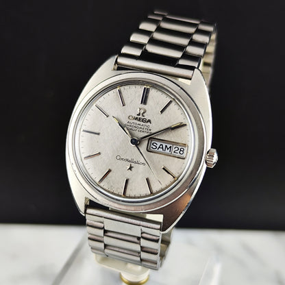 Omega Constellation C-Shape Linen Dial German Day-Date 1968 [REF. 168.019]