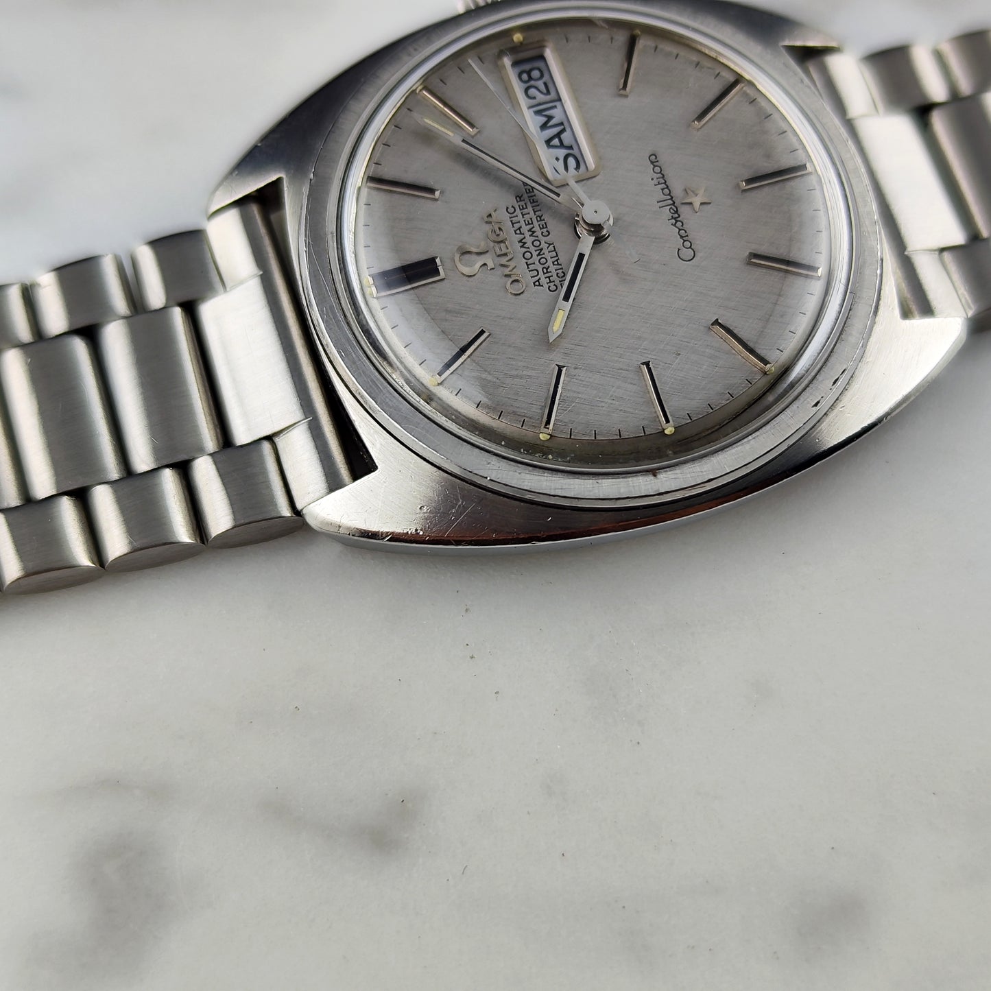 Omega Constellation C-Shape Linen Dial German Day-Date 1968 [REF. 168.019]