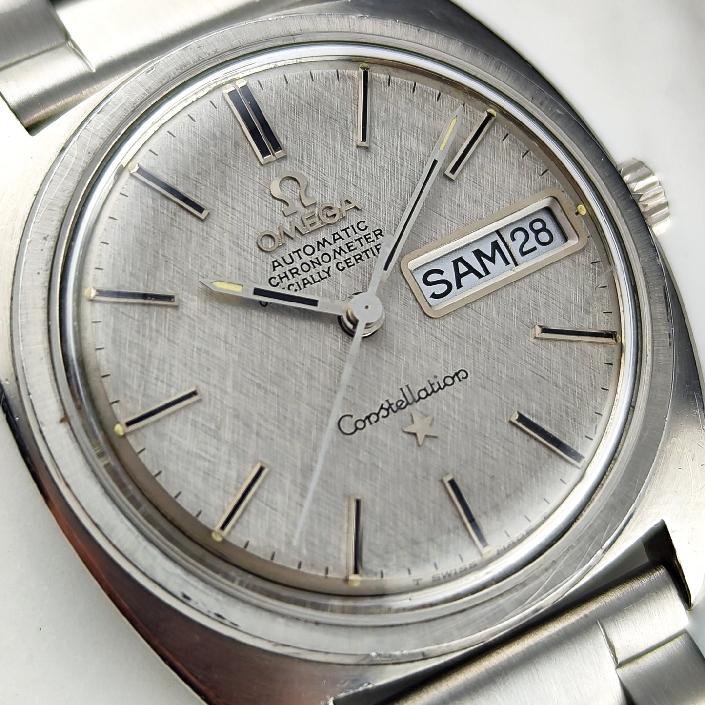 Omega Constellation C-Shape Linen Dial German Day-Date 1968 [REF. 168.019]