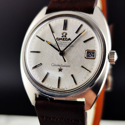 OMEGA Constellation C-Shape Linen Dial Silver 1968 [REF. 168.017]
