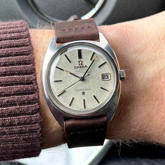 OMEGA Constellation C-Shape Linen Dial Silver 1968 [REF. 168.017]