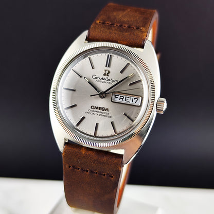 Omega Constellation Chronometer C-Shape Day-Date 18ct Whitegold Bezel 1970 Serviced 09/2026 [REF. 168.029]