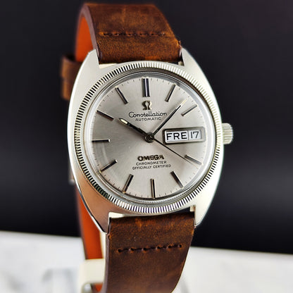 Omega Constellation Chronometer C-Shape Day-Date 18ct Whitegold Bezel 1970 Serviced 09/2026 [REF. 168.029]