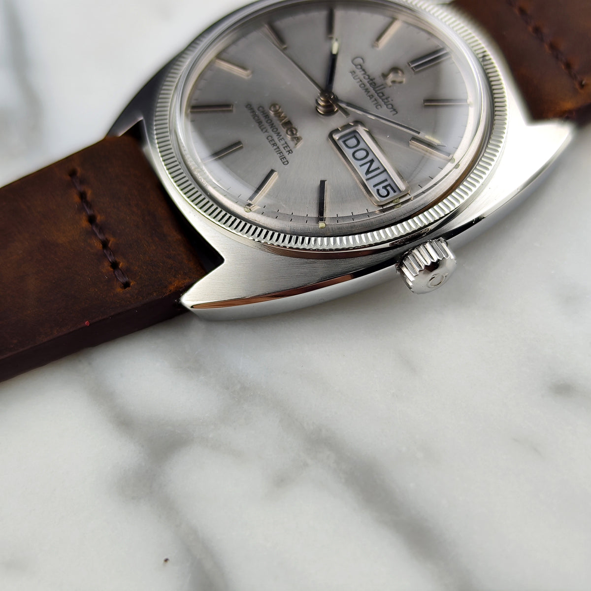 Omega Constellation Chronometer C-Shape Day-Date 18ct Whitegold Bezel 1970 Serviced 09/2026 [REF. 168.029]