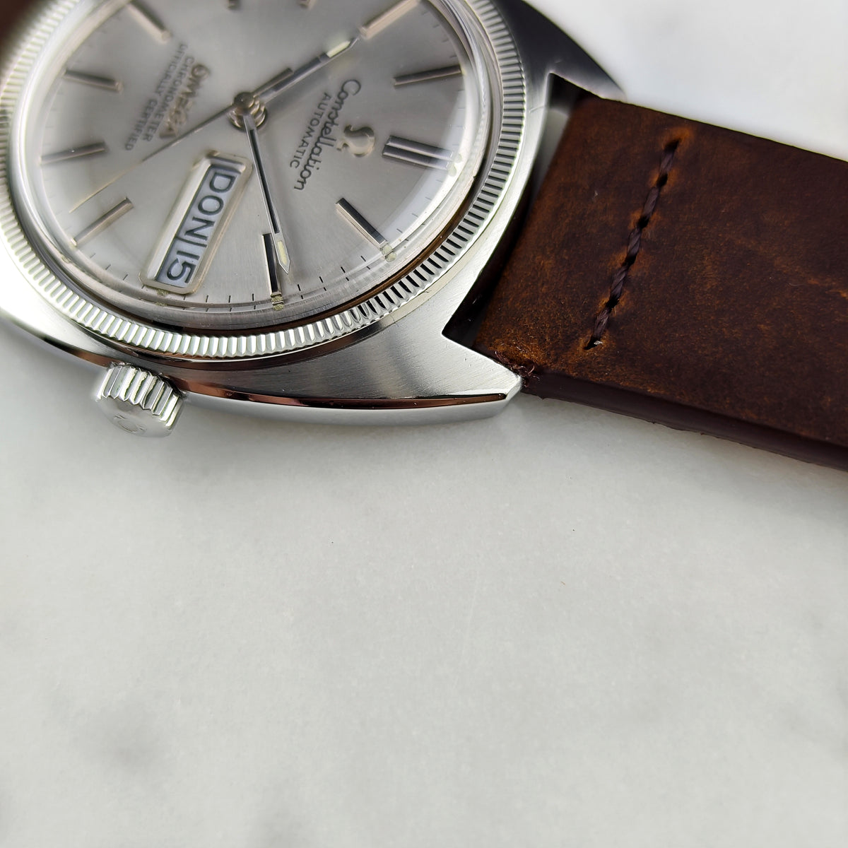 Omega Constellation Chronometer C-Shape Day-Date 18ct Whitegold Bezel 1970 Serviced 09/2026 [REF. 168.029]