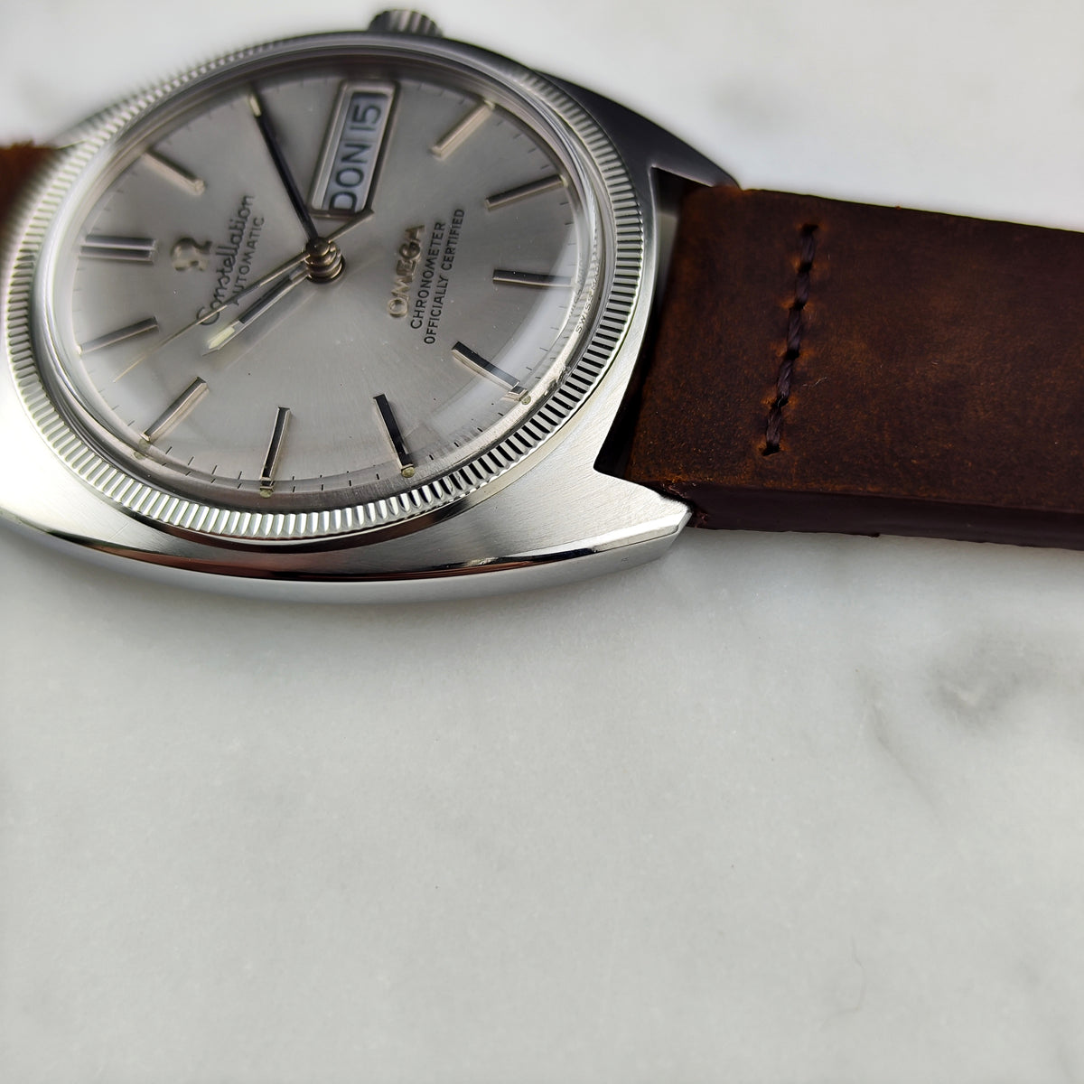 Omega Constellation Chronometer C-Shape Day-Date 18ct Whitegold Bezel 1970 Serviced 09/2026 [REF. 168.029]