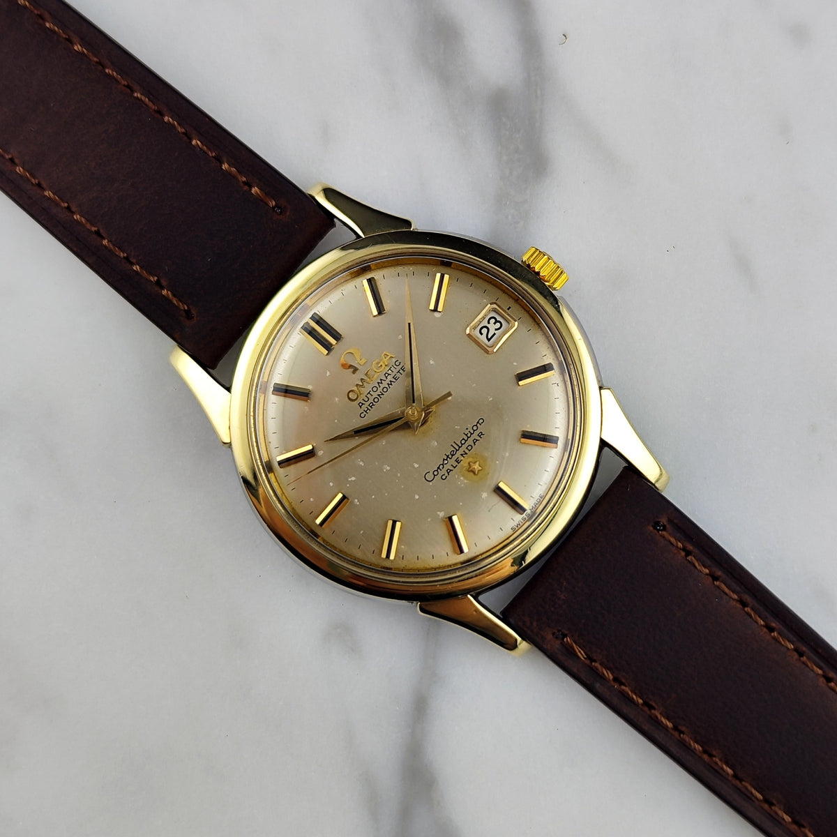 Omega Constellation Calendar Gold White Dial Rare 1960 Serviced 10/2026 – Bild 1